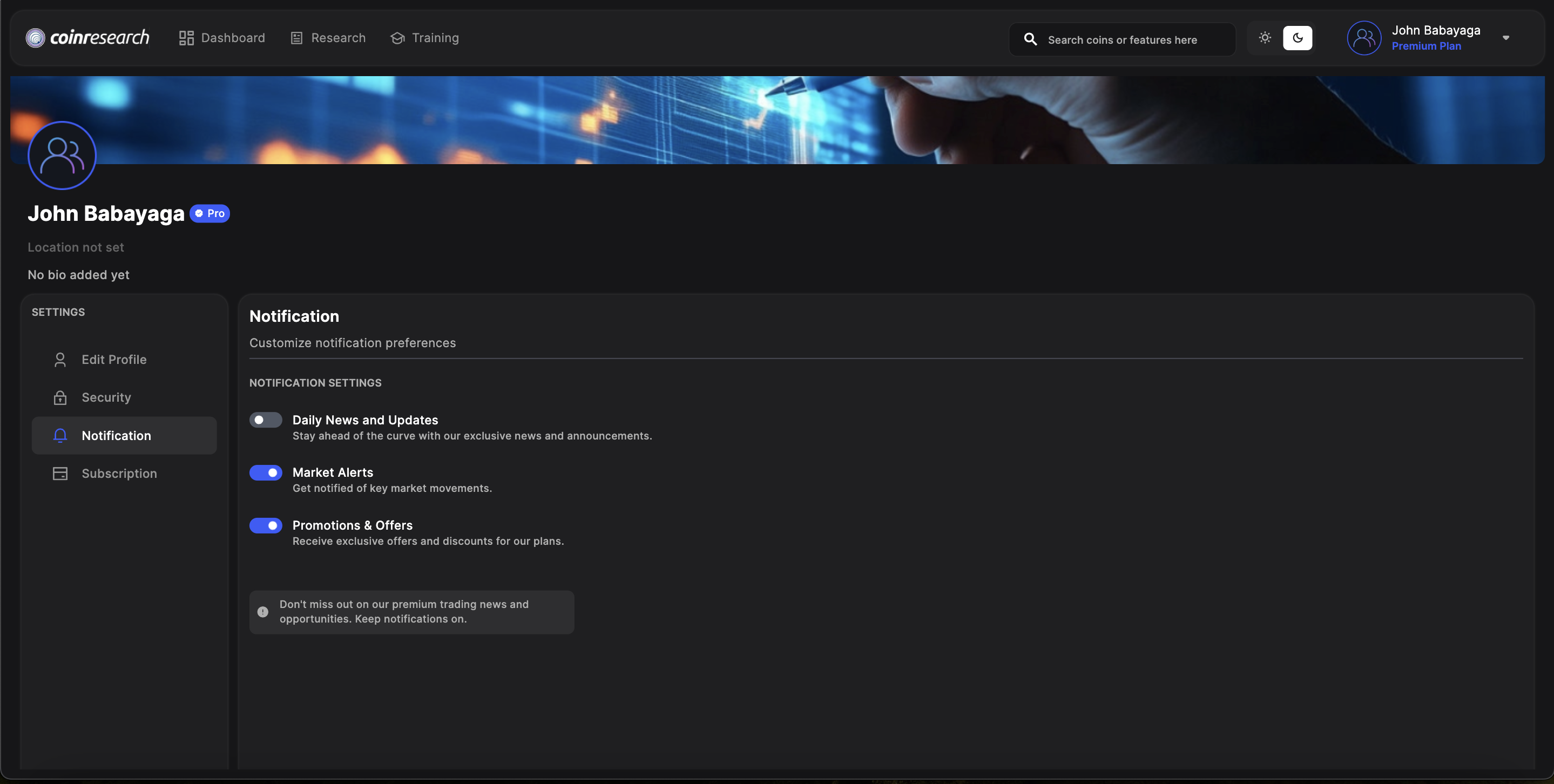Research & Account screenshot 3